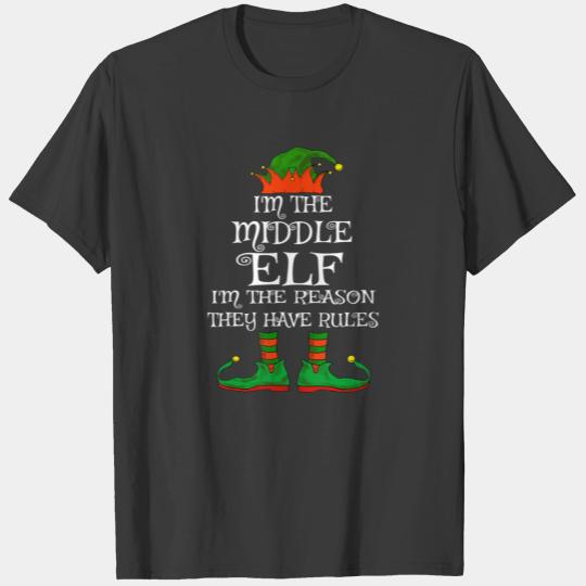 Middle Elf Family Matching Funny Christmas Pajama T-shirt