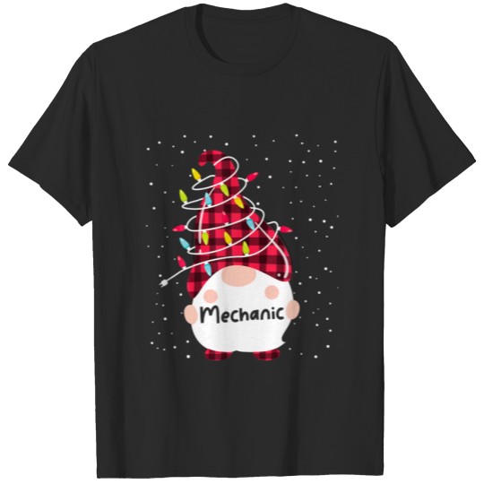 Mechanic Gnome Matching Family Group Christmas Lig T-shirt