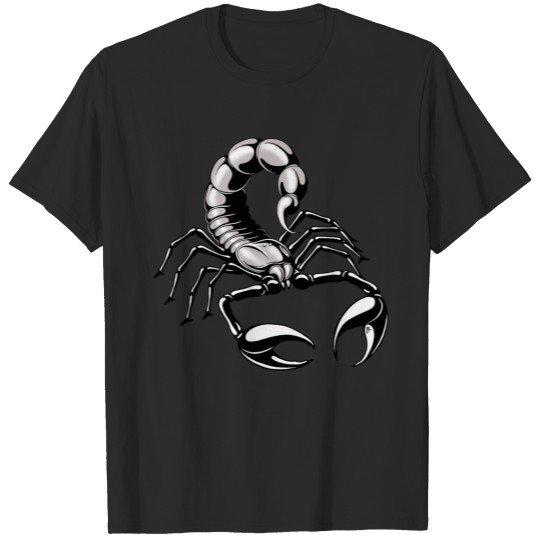 Discover Grey and Silver Scorpion T-shirt