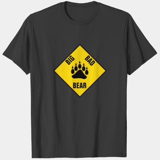 Big Bad Bear Yellow Road Sign And Bear Paw Symbol Sleeveless T-shirt