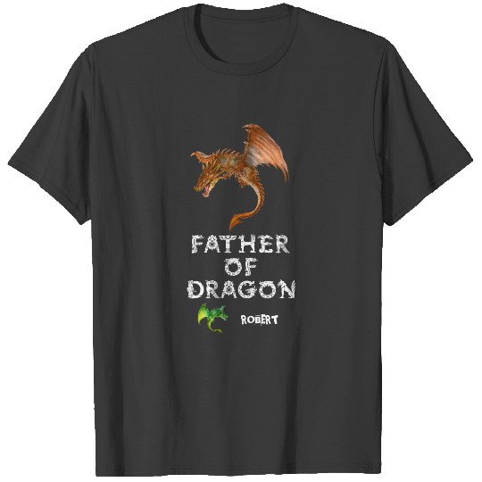 Unique Father of Dragon Father's Day Typography T-shirt