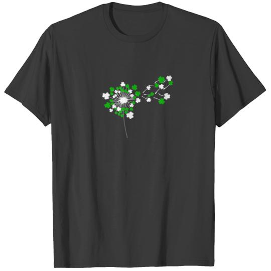 St Patricks Day Dandelion Shamrock Women Man Fuuny T-shirt