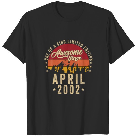 Discover Awesome Since April 2002, Vintage 20Th Birthday T-shirt