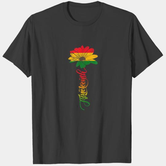 Sunflower Junenth Black History African American W T-shirt