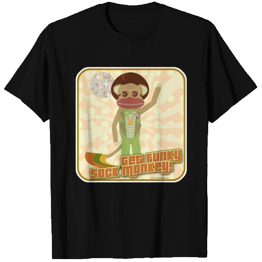Get Funky Disco Boogie Sock Monkey Character T-shirt