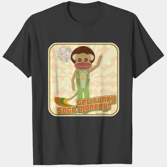 Get Funky Disco Boogie Sock Monkey Character T-shirt