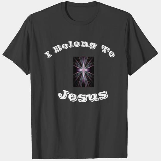 I Belong To Jesus Basic  Feather Cross T-shirt