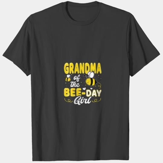 Womens Grandma Of The Bee Day Girl Hive Party Matc T-shirt