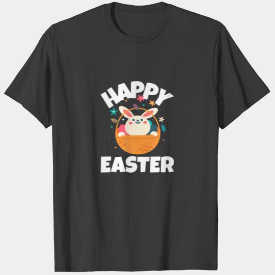 Funny Bunny Basket Easter Girls Boys Toddler Happy T-shirt