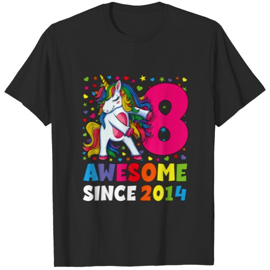 Discover 8Th Birthday Party 8 Year Old Girl Flossing Unicor T-shirt