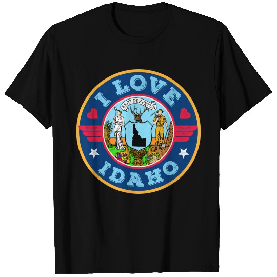 I Love Idaho State Map and Flag T-shirt