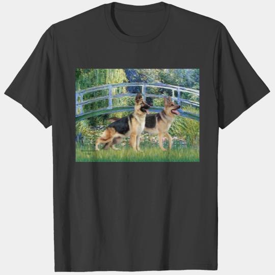 Lily Pond Bridge - Two German Shepherds Sweat T-shirt