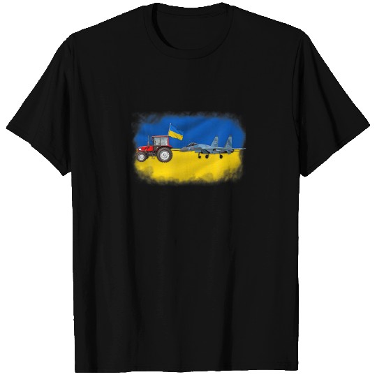 Funny Ukraine Tractor Pulling Figh-Ter Air-Craft T-shirt