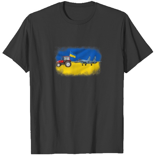 Funny Ukraine Tractor Pulling Figh-Ter Air-Craft T-shirt