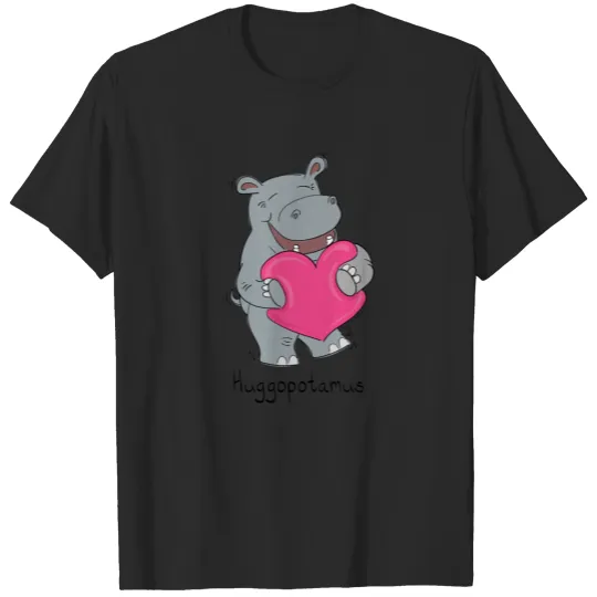 Valentine's Day Hippo Cute Kids Plus Size T-shirt