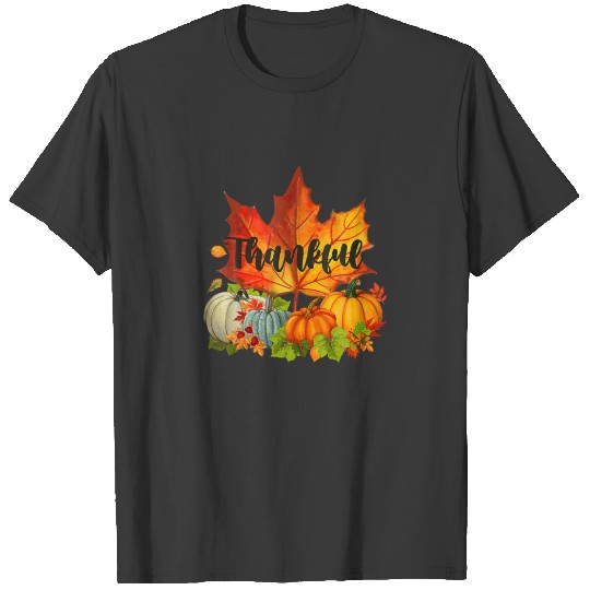 Happpy Thanksgiving Day Autumn Fall Maple Leaves T T-shirt