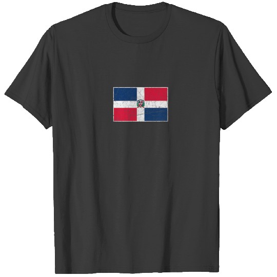 Dominican Republic Flag With Vintage National Colo T-shirt