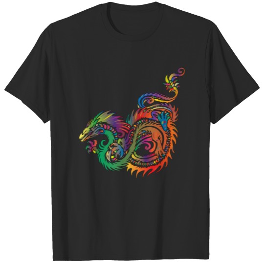 Discover Colorful Tribal Dragon T-shirt