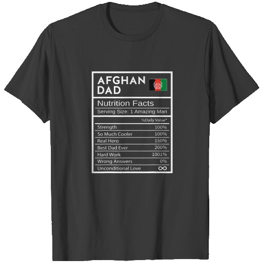 Mens Afghan Dad Nutrition Facts National Pride Gif T-shirt