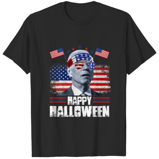 Funny Joe Biden Confused Happy Halloween 4Th Of Ju T-shirt