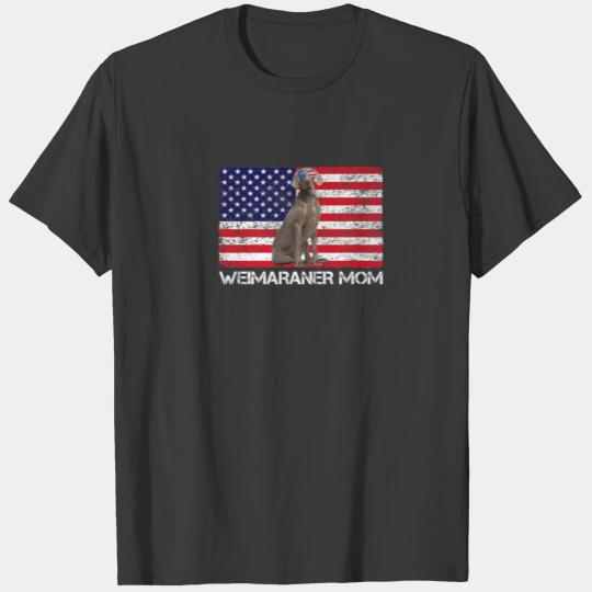Sunglasses Weimaraner Mom Flag American USA Dog Lo T-shirt