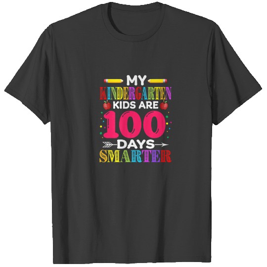 100 Days Of Kindergarten Teacher Rainbow 100 Days T-shirt