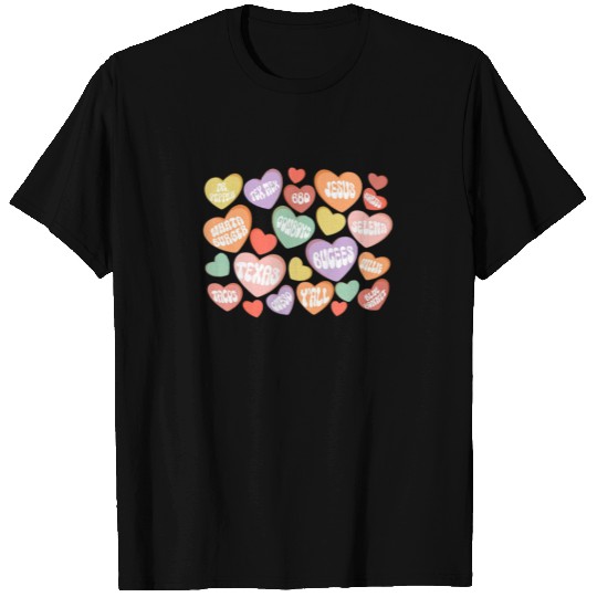 Texas Theme Conversation Heart Valentines Day Cand T-shirt
