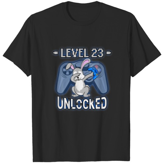 Discover Level 23 Unlocked - Funny Dabbing Rabbit Gamer 23R T-shirt