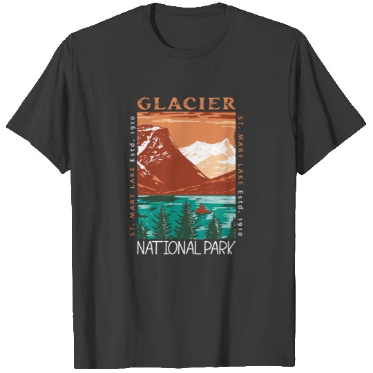 Glacier National Park Montana Vintage Distressed T-shirt