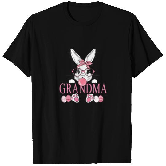 Leopard Grandma Bunny Messbun Easter Day T-shirt