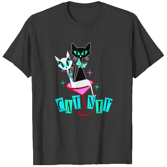 Retro Vintage Sexton Atomic Cat CatNip T-shirt