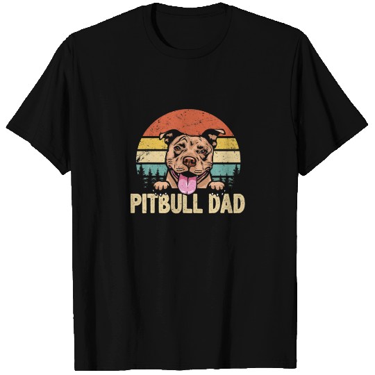 Vintage Pitbull Dad Dog Lover Funny Family Father' T-shirt