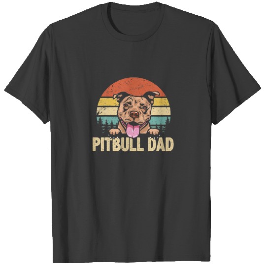 Vintage Pitbull Dad Dog Lover Funny Family Father' T-shirt