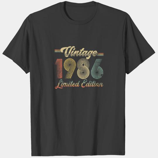 Vintage 1986 Distressed 36Th Bday 36 Years Old Bei T-shirt
