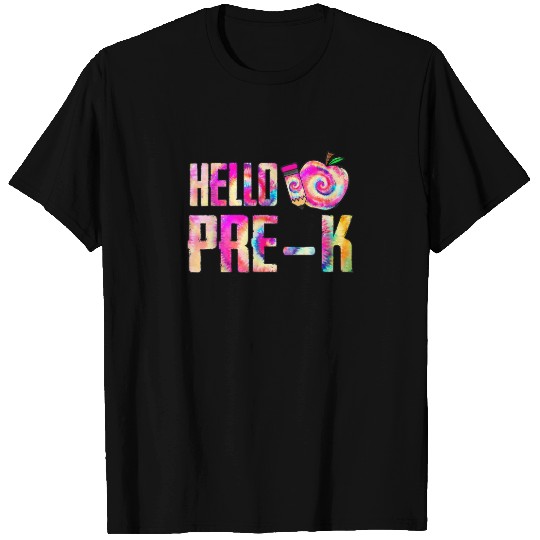 Hello Pre K Teacher Student Tie Dye First Day Scho T-shirt