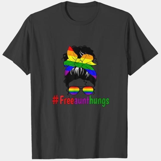 Womens Free Aunt Hugs Gay Pride LGBQ Month T-shirt
