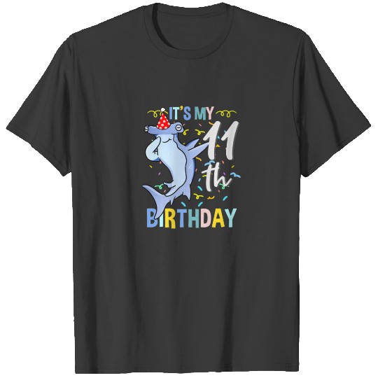 Its My 11Th Birthday Dabbing Hammerhead Shark T-shirt
