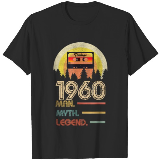 Discover Born 1960 Man Myth Legend Birthday Gifts T-shirt