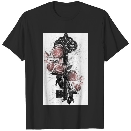 Discover Old Key and Roses T-shirt