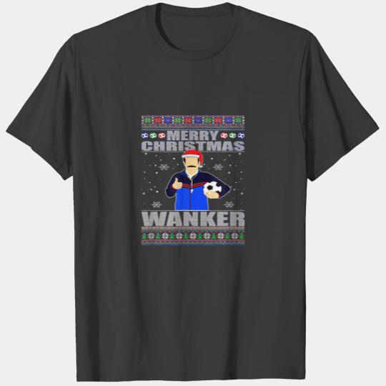 Merry Christmas Wanker Ugly Christmas Soccer Coach T-shirt
