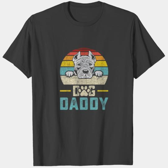Dog Daddy Vintage Eighties Style Pitbull Dog Retro T-shirt