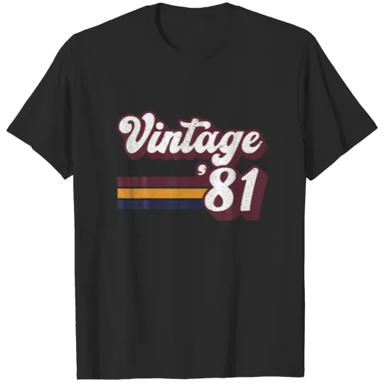 40Th Birthday Gift - Retro 1981 40 Years Old Men W T-shirt