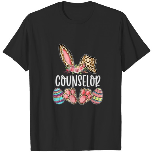 Discover Counselor Easter Leopard Bunny Egg Cute Family Eas T-shirt