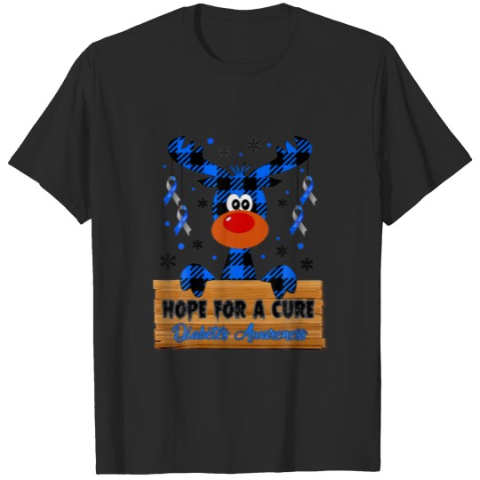 Discover Reindeer Blue Hope For A Cure Diabetes Awareness C T-shirt