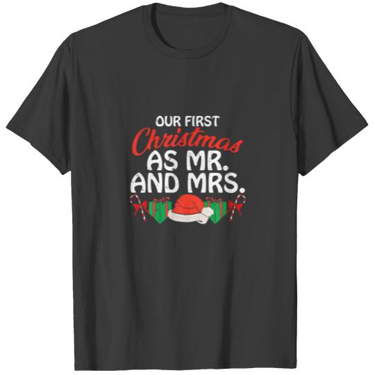 First Christmas As Mr And Mrs Xmas Matching Couple T-shirt