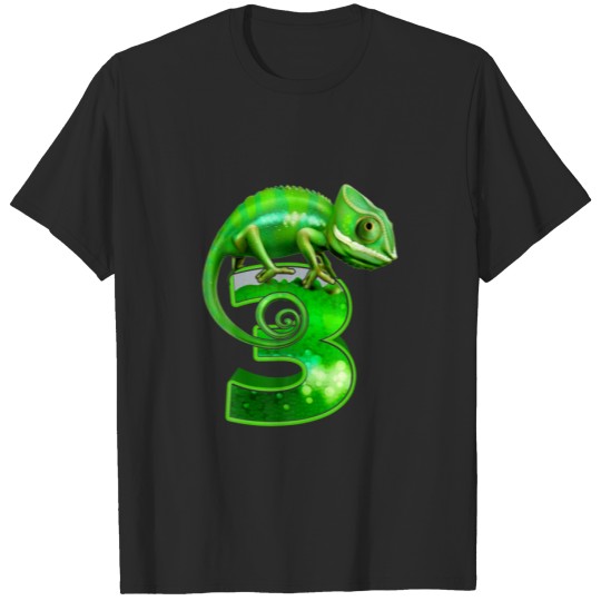 Kids 3 Years Old Lizard 3Rd Birthday Party Chamele T-shirt
