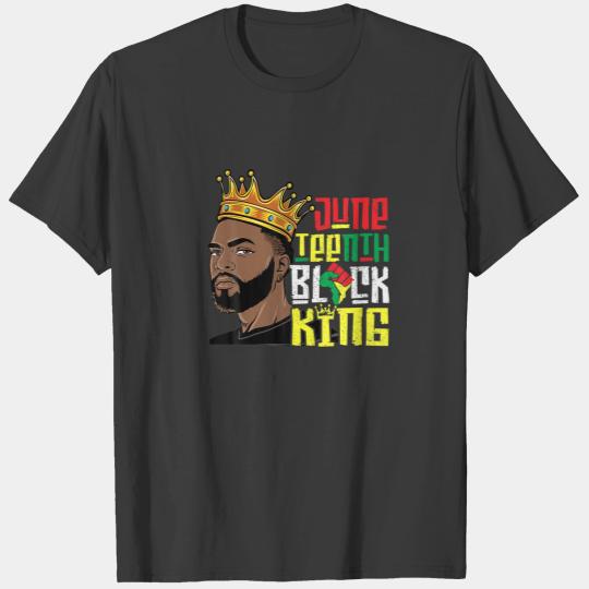 Junenth Black King Melanin Father Dad Men Son T-shirt