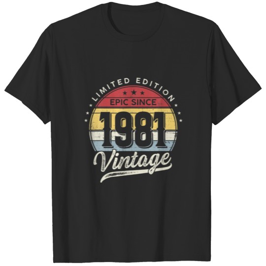 Vintage 1981 40Th Birthday Decoration Epic Since 1 T-shirt