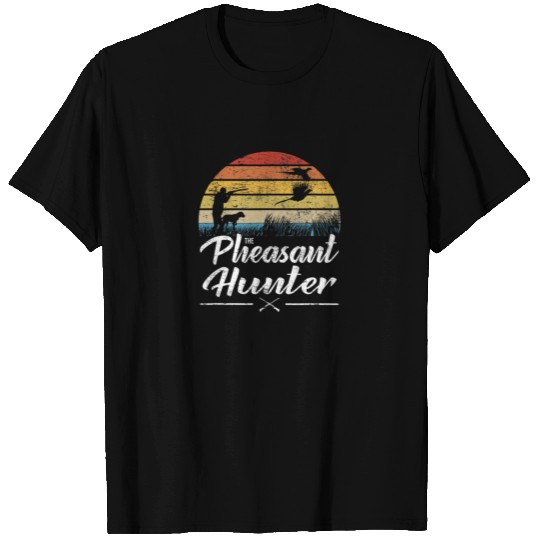 Sunset Retro Style Pheasant Hunting Pheasant Hunte T-shirt