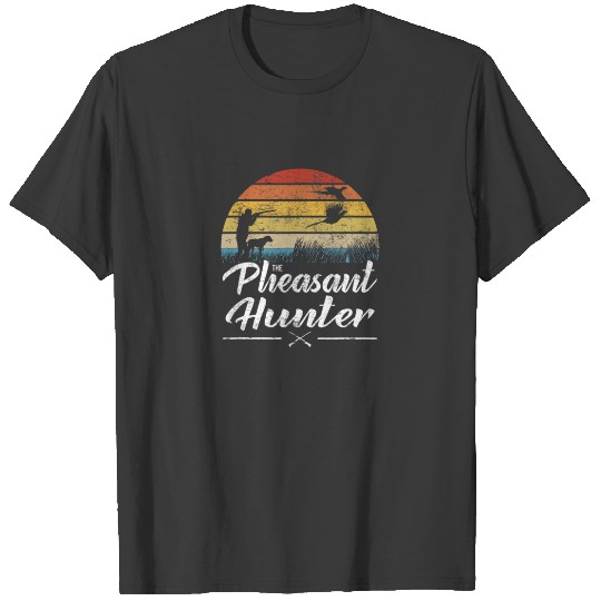 Sunset Retro Style Pheasant Hunting Pheasant Hunte T-shirt